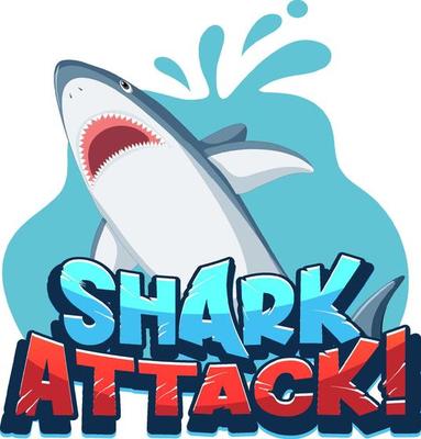 Font design for words shark attack