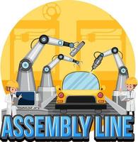 Production process concept with assembly line banner design vector