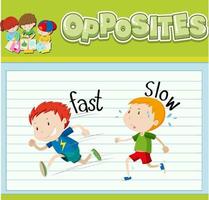 Education word card of English opposites word vector