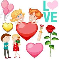 Valentine theme with lovers and rose vector