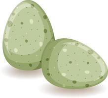 Two green eggs on white background vector