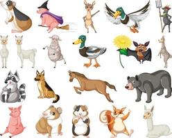 conjunto de diferentes niños de animales vector