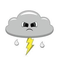 Cute cartoon Cloud with Lightning vector