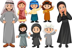 Arabic people in traditional costume vector