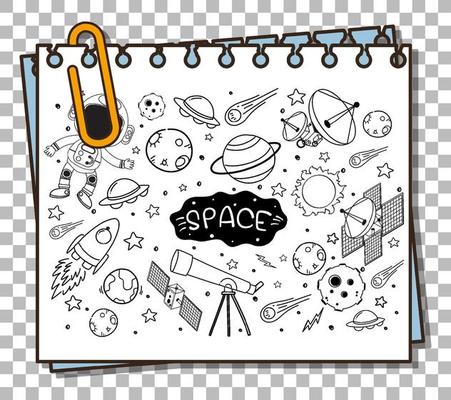 Hand drawn doodle of space icon