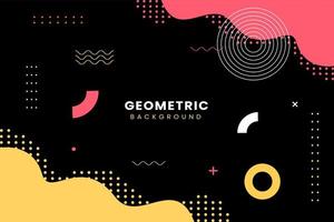 Black Modern Geometric Memphis Background vector