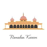 edificio de mezquita de estilo plano, adecuado para antecedentes, tarjetas de felicitación, ramadan kareem, eid mubarak, ilustraciones y otros recursos gráficos relacionados vector