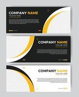 Set of abstract vector banners design template. modern template design for web, ads, flyer, poster with 3 variation yellow, black and white combination.