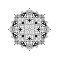 black and white mandala circular pattern, suitable for Henna, Mehndi, tattoos, decorations. Oriental ethnic style decorative ornament. Coloring book page vector