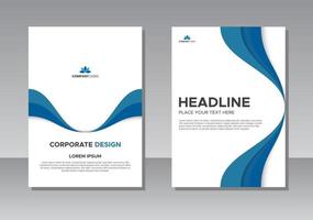 plantilla de diseño de portada de libro corporativo en combinación azul y blanco a4. adecuado para folletos, informes anuales, revistas, carteles, presentaciones comerciales, carteras, volantes, pancartas, sitios web. vector