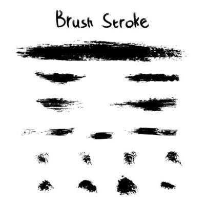 Brush strokes, Vector paint painting. Black and white, monochrome. hand drawn