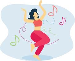 The girl is dancing. vector