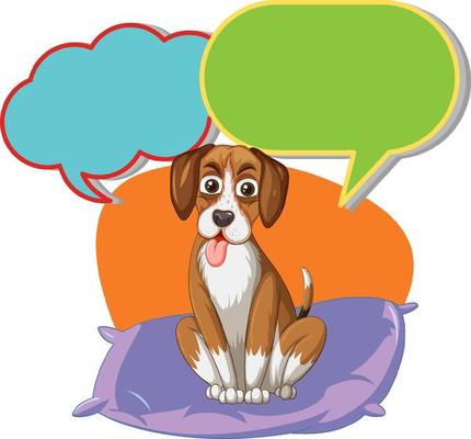 Speech bubble template with cute dog