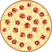 Top view of cheeze pizza on white background vector