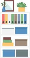 Open standing bookshelf semi flat color vector object