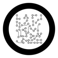 Chip icon black color in circle or round vector