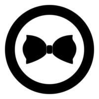 Bow butterfly icon black color in circle or round vector