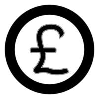 Pound sterling icon black color in circle vector