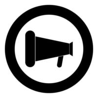 Loud speaker or megaphone icon black color in circle vector