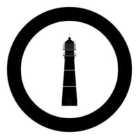 Lighthouse icon black color in circle vector