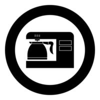 Coffeemaker coffee machine black icon in circle vector illustration isolated .