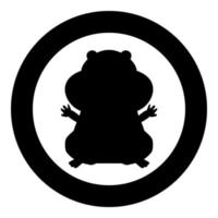 Hamster silhouette icon black color in circle vector