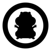 Hamster silhouette icon black color in circle vector