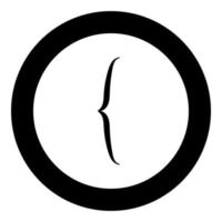Bracket icon black color in circle vector