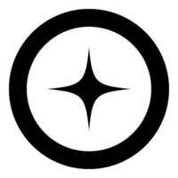 Star icon black color in circle vector