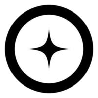 Star icon black color in circle vector