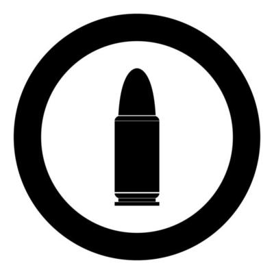 Bullets simple icon black color in circle
