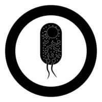 Bacteria icon black color in circle vector