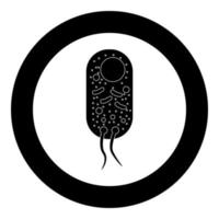 Bacteria icon black color in circle vector