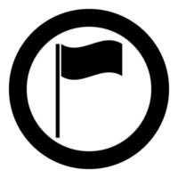 Flag icon black color in circle vector