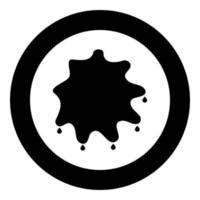 Abstract ink blot black icon in circle vector illustration isolated .