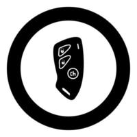 Car key and of the alarm system black icon in circle vector illustration isolated .