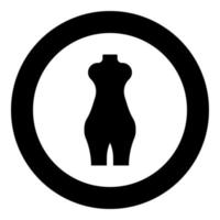 Woman figure icon black color in circle vector