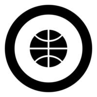 icono de pelota de baloncesto color negro en círculo vector