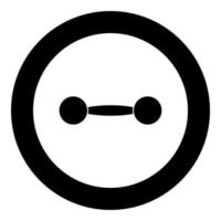 Dumbbell icon black color in circle vector