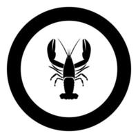 Craw fish icon black color in circle vector