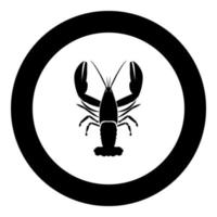 Craw fish icon black color in circle vector