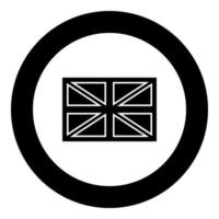 Flag united kingdom icon black color in circle vector