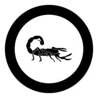 Scorpion icon black color in circle vector