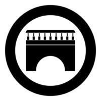Bridge icon black color in circle vector