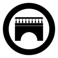 Bridge icon black color in circle vector