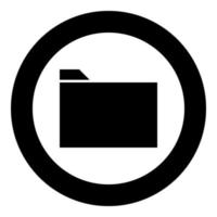 Folder black icon in circle vector illustration