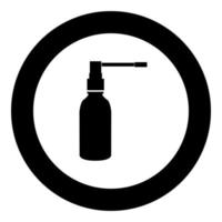 Throat spray black icon in circle vector illustration