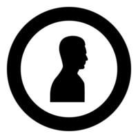 Profile side view portrait black icon in circle vector