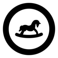 Toy horse black icon in circle vector