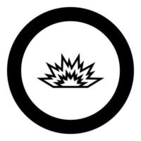 Explosion black icon in circle vector